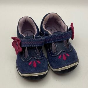 Stride Rite Blue and Pink Floral Dress Shoes